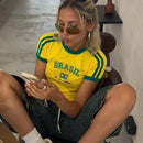 Camiseta manga curta Brasil Copa 2026 Moda urbana + Paixão Nacional